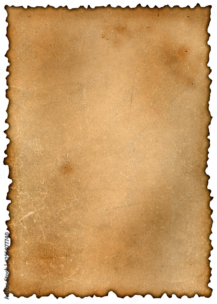 Old yellowed and stained sheet of paper Old yellowed and stained sheet of paper