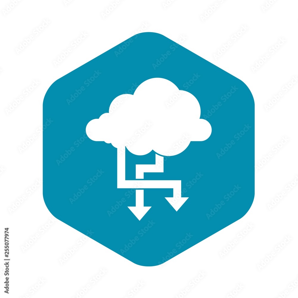 Cloud and arrows icon in simple style isolated on white background Cloud and arrows icon in simple style isolated on white background