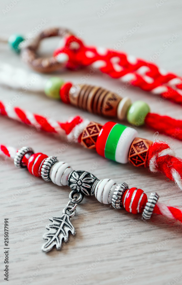 Bulgarian red deals and white bracelet