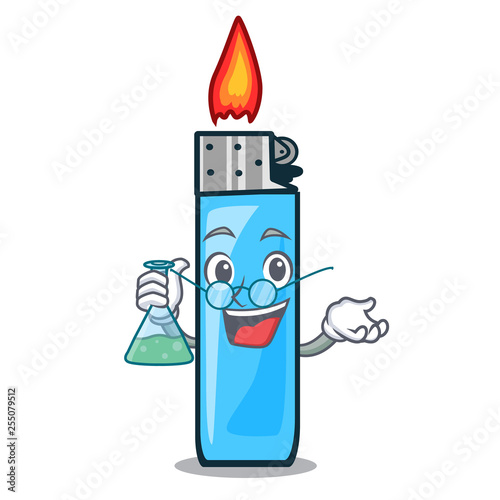 Professor plastic lighters isolated in the cartoon