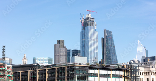 London  United Kingdom - Februari 22  2019   A new building under construction in London on Februari 22  2019