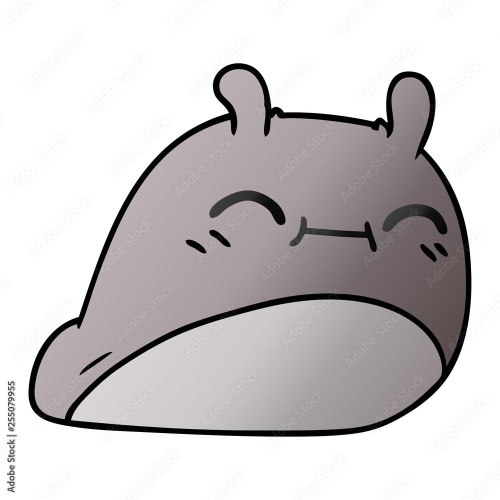 gradient cartoon of a happy kawaii slug gradient cartoon of a happy kawaii slug