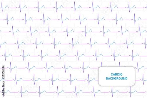 Abstract white background with cardio colorful lines