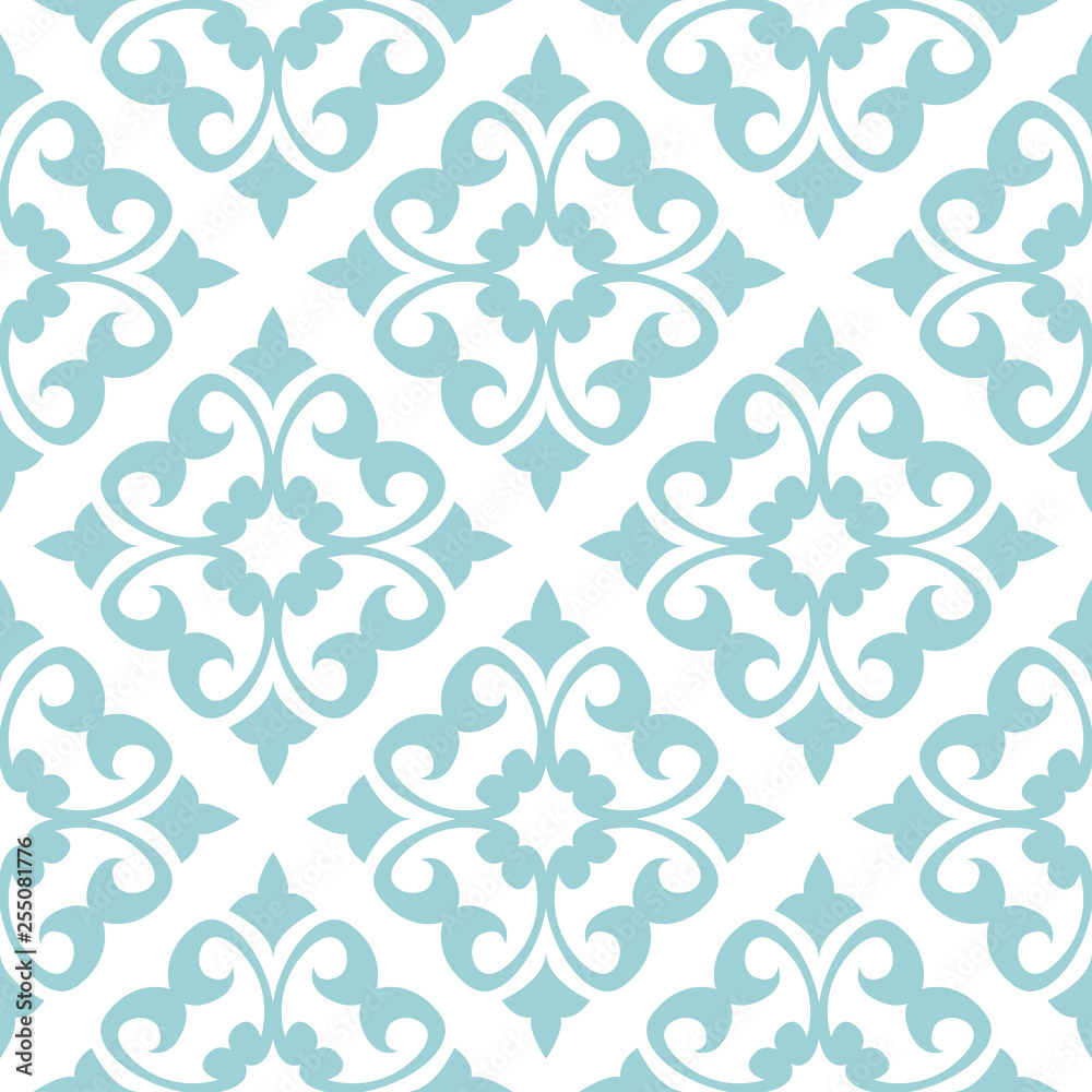 Floral seamless pattern. Blue and white background. Vector illustration Floral seamless pattern. Blue and white background. Vector illustration