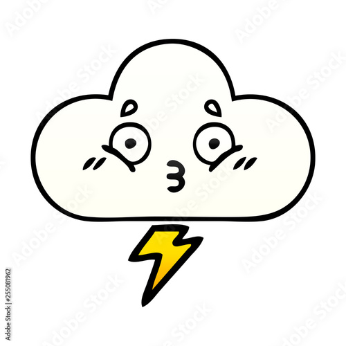 gradient shaded cartoon thunder cloud