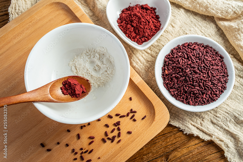 Chinese traditional natural pigment food red yeast rice powder coloring