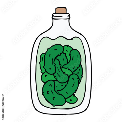 cartoon doodle jar of pickled gherkins