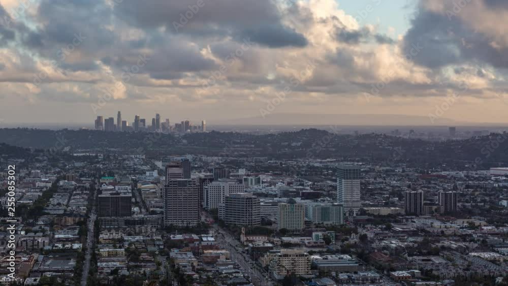 Cloudy Day to Night over Glendale and Downtown Los Angeles Timelapse Cloudy Day to Night over Glendale and Downtown Los Angeles Timelapse