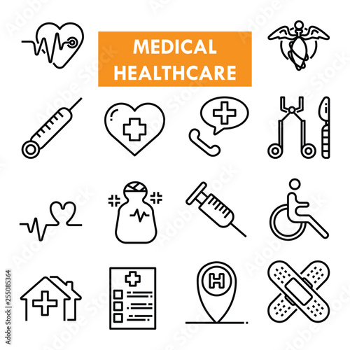 medical health care icon set