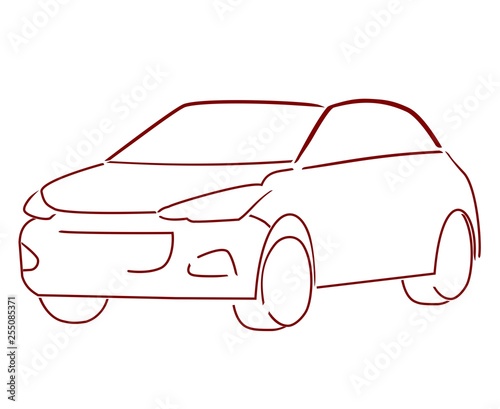 car isolated outline drawing