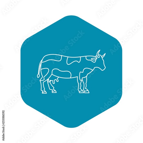 Cow icon. Outline illustration of cow vector icon for web design