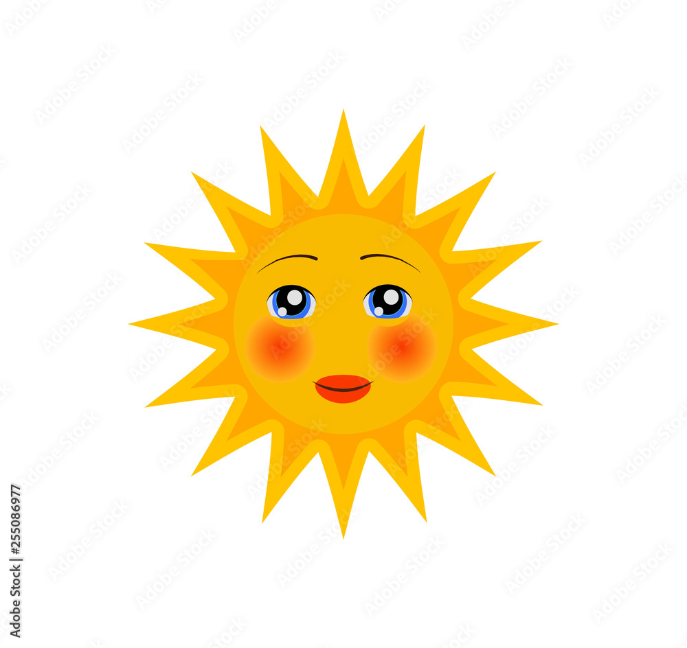 funny cartoon character of sun with ruddy cheeks funny cartoon character of sun with ruddy cheeks