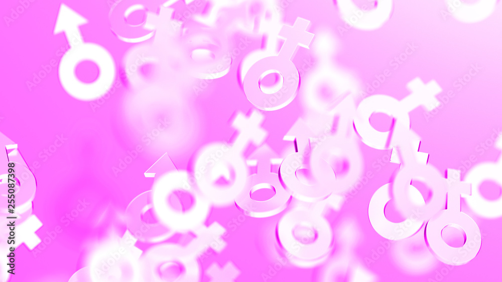 Abstract background of male and female signs closeup Abstract background of male and female signs closeup