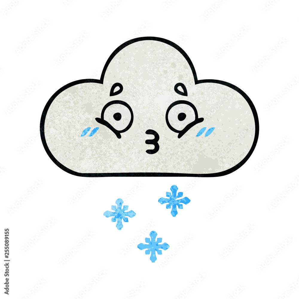 retro grunge texture cartoon snow cloud retro grunge texture cartoon snow cloud