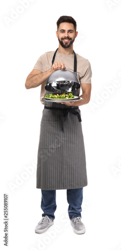 Handsome waiter with fresh ...