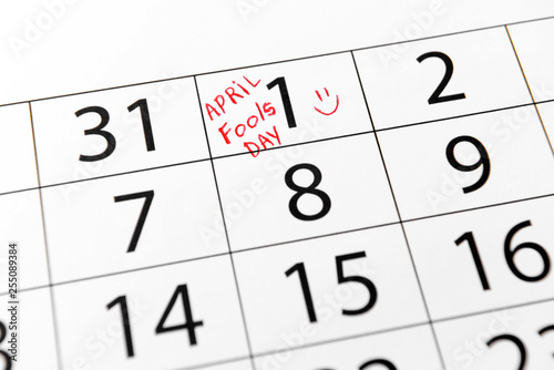 Calendar page of April with...