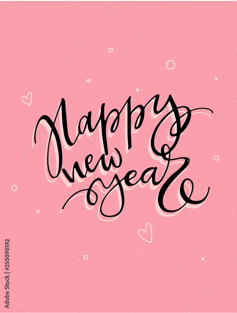Creative 2019 New Year lettering. Isolated. Art illustration. Happy New Year.