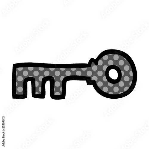 cartoon doodle of a brass key