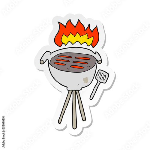 sticker of a cartoon barbecue