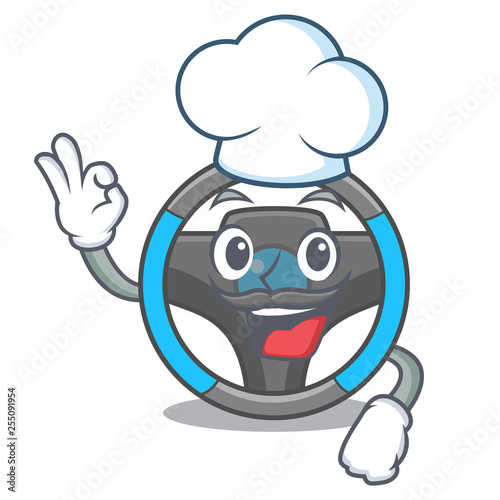 Chef steering wheel in the character shape