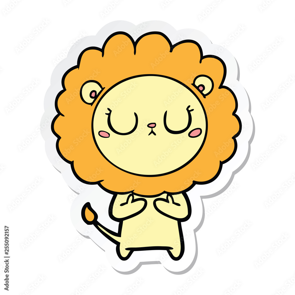 sticker of a cartoon lion sticker of a cartoon lion
