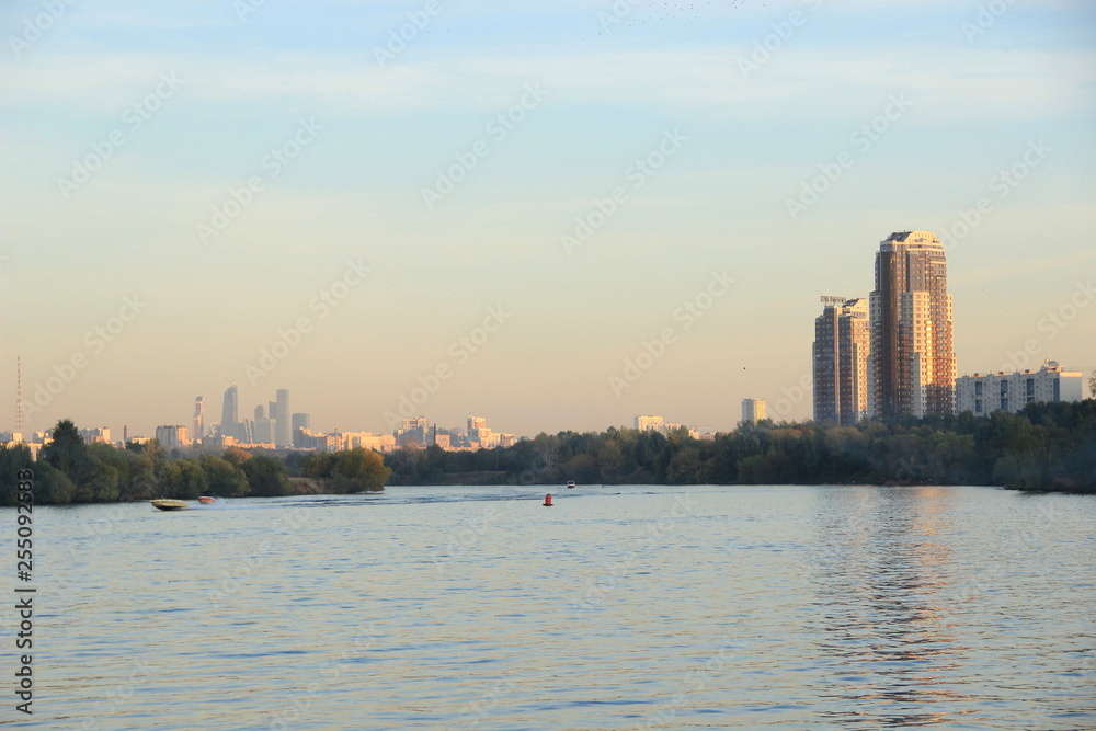 sunset on the Moscow river