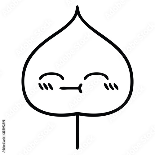 Canvastavla line drawing cartoon expressional leaf