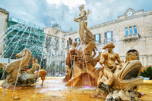 Fountain of Diana. Syracuse, Sicily, Italy
