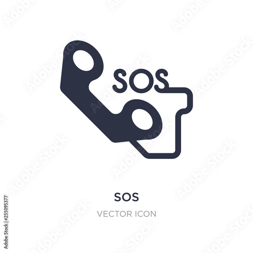 sos icon on white background. Simple element illustration from Alert concept.
