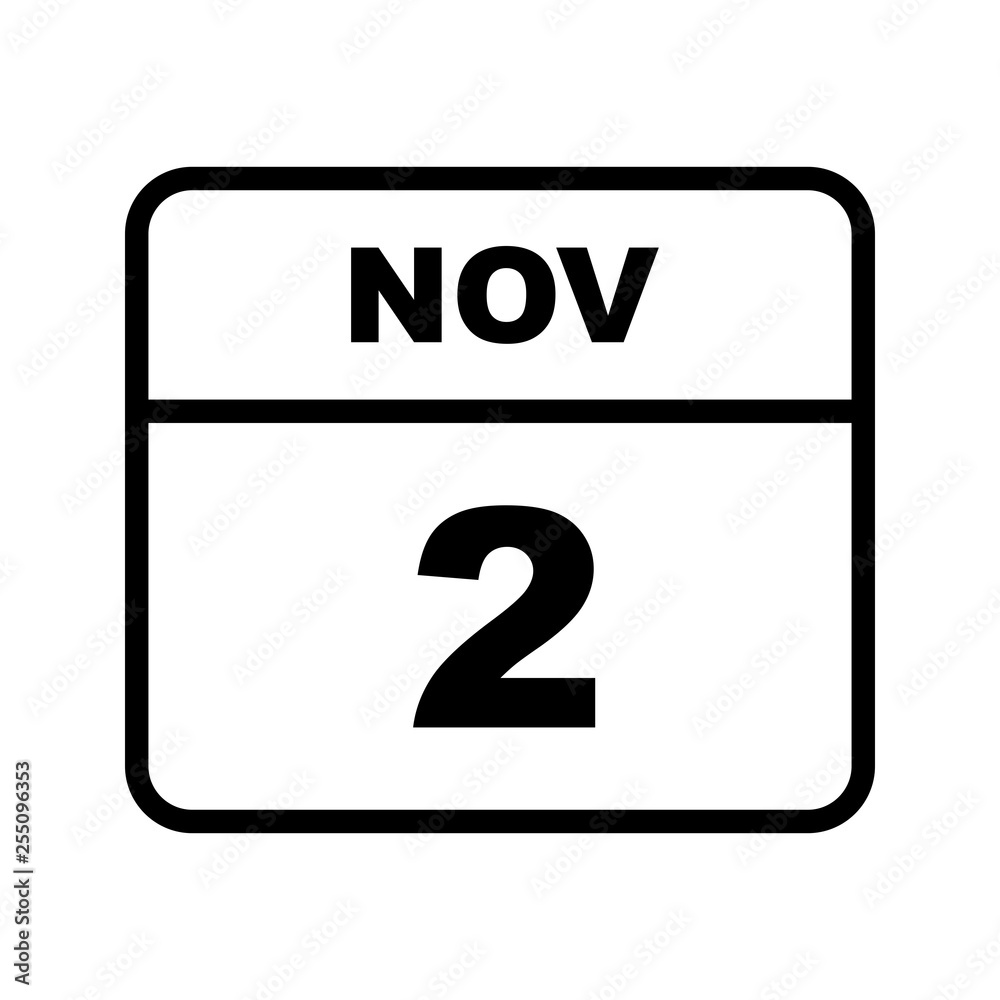 November 2nd Date on a Single Day Calendar Stock Vector | Adobe Stock