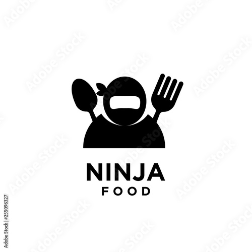 ninja food logo icon designs vector illustration template 
