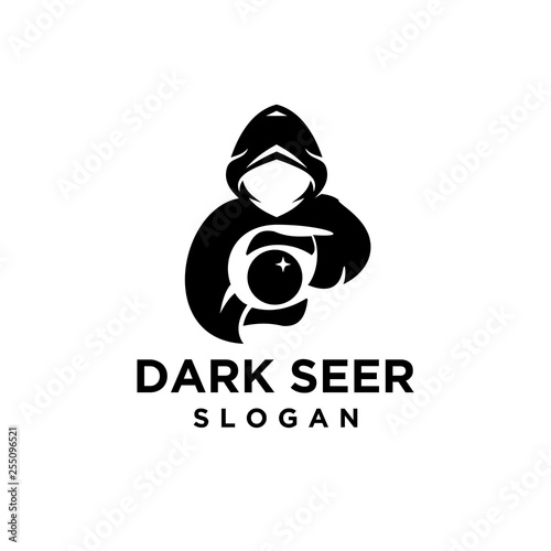dark seer witch logo prediction future icon designs vector illustration template