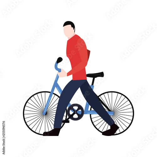 man riding bicycle