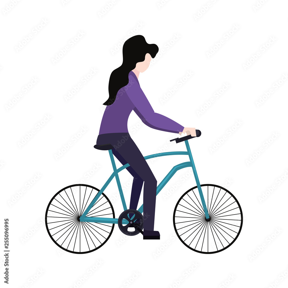 Fototapeta premium woman riding bicycle