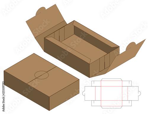 Box packaging die cut template design. 3d mock-up