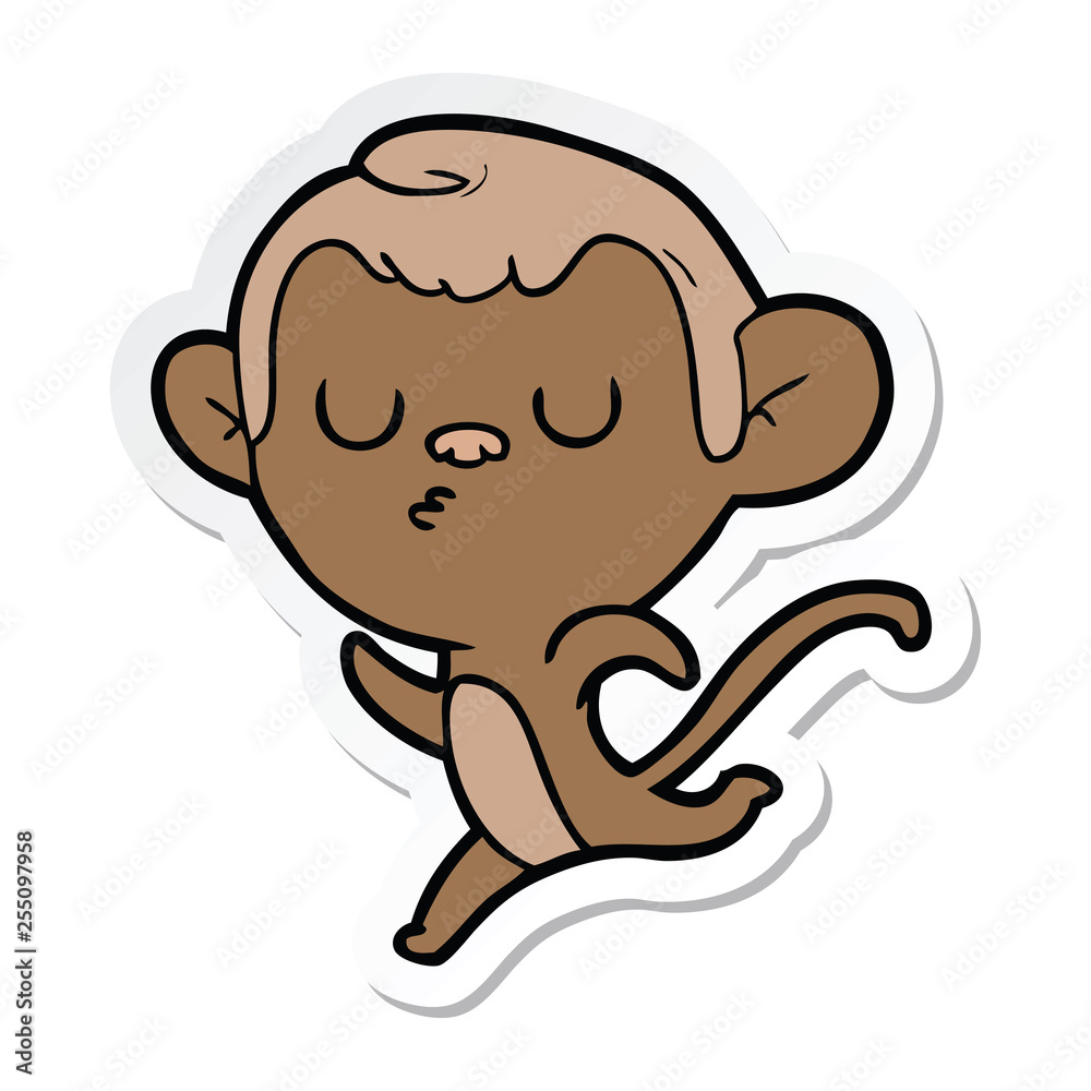 sticker of a cartoon monkey sticker of a cartoon monkey