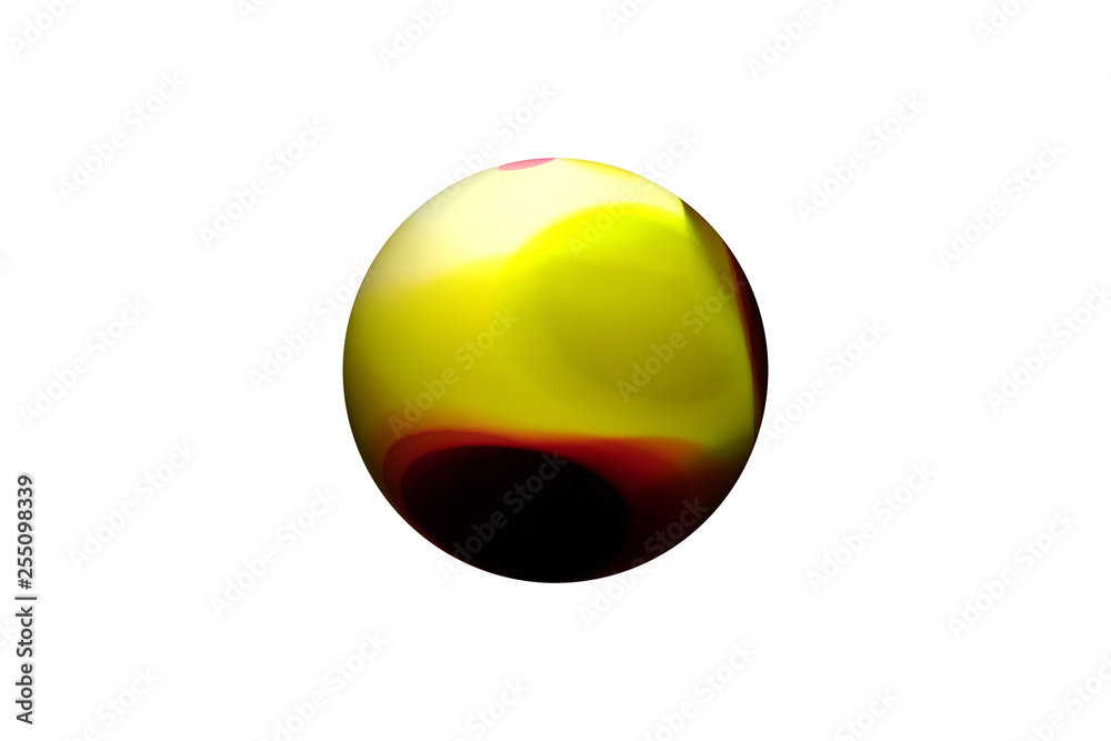 abstract shapes with ball  isolated on white background