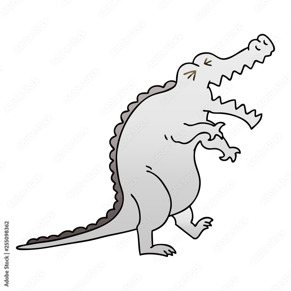 Fototapeta premium quirky gradient shaded cartoon crocodile