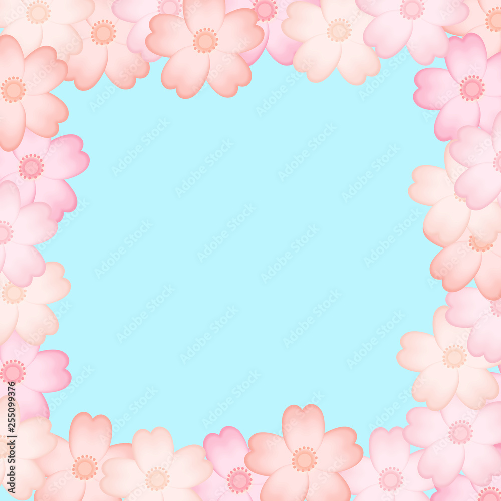 Sakura frame message sheet. 桜フレームのメッセージシート