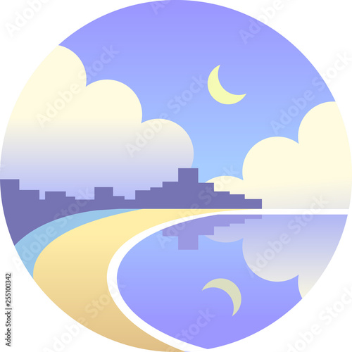 Bondi beach gradient illustration