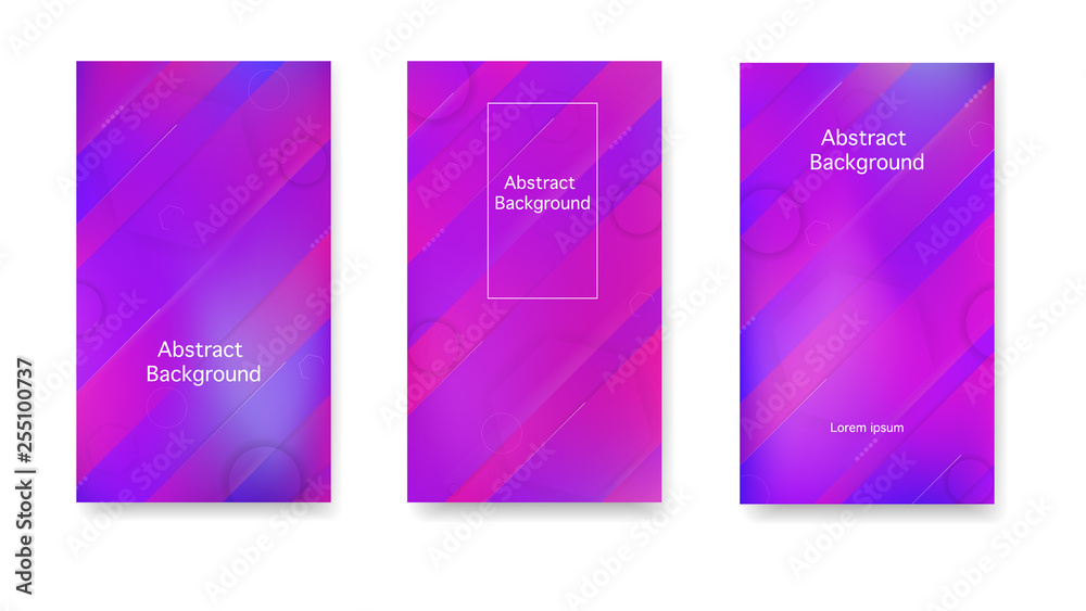 Gradient, neon, lines, forms. Vector. Color geometric gradient, abstract background. Modern cover in a minimalist style.