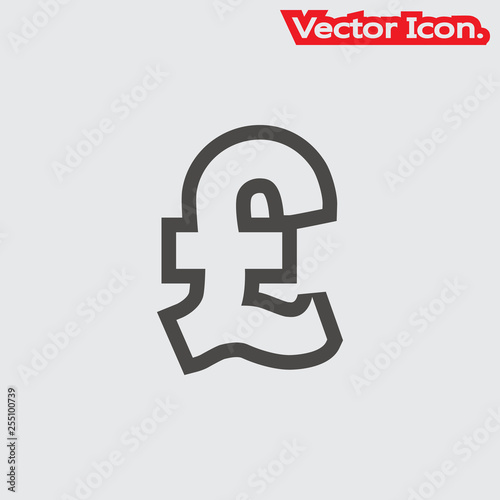 pound sterling cashier. Icon isolated sign symbol and flat style for app, web and digital design. Vector illustration.