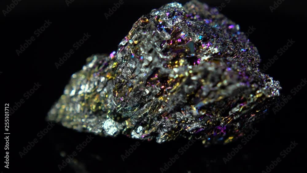 Seamlessly rotating a metallic mineral (Silicon Carbide) in front of black background