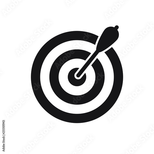 Successful shoot. Darts target aim icon on white background. Vector illustration.
