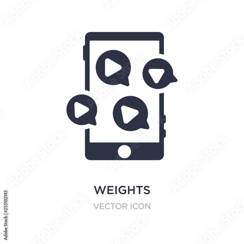 weights icon on white background. Simple element illustration from Blogger and influencer concept.