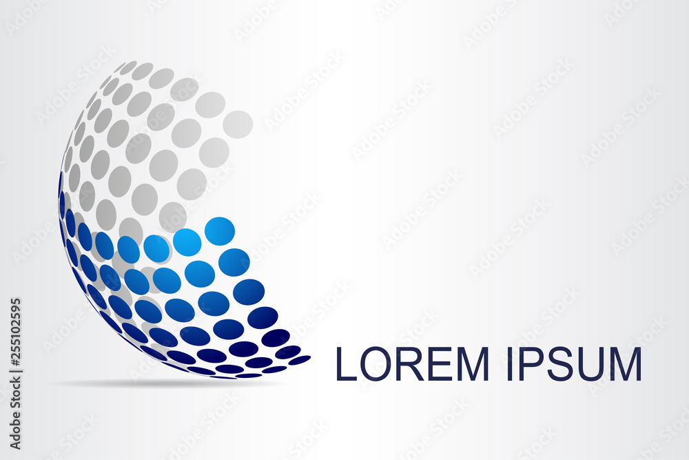 Abstract technology logo stylized spherical surface with abstract shapes. This logo is suitable for global company, world technologies, media and publicity agencies Abstract technology logo stylized spherical surface with abstract shapes. This logo is suitable for global company, world technologies, media and publicity agencies