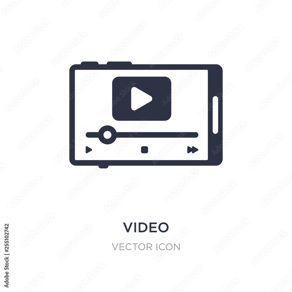 video icon on white background. Simple element illustration from Blogger and influencer concept. video icon on white background. Simple element illustration from Blogger and influencer concept.