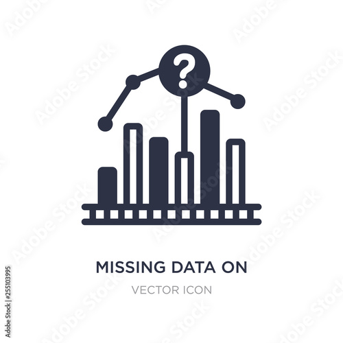 missing data on analytics line graphic icon on white background. Simple element illustration from Business concept.