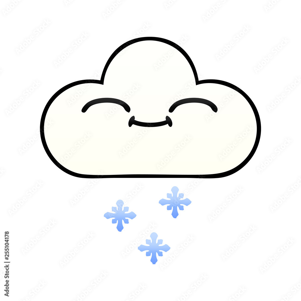 gradient shaded cartoon snow cloud gradient shaded cartoon snow cloud