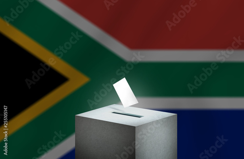 Obraz na plátne Election in south african,Flag of south african on background